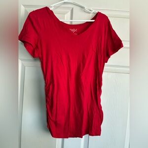 Isabel Red V-Neck Women’s Maternity Tee